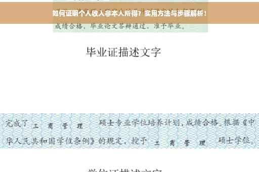 如何证明个人收入非本人所得？实用方法与步骤解析！