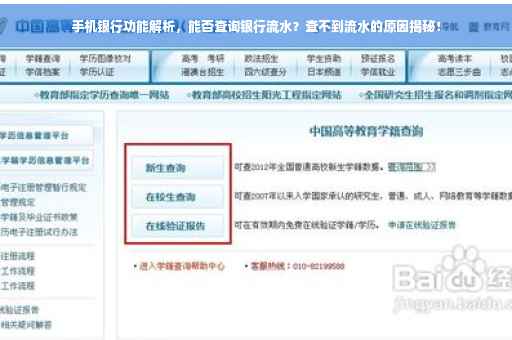 手机银行功能解析，能否查询银行流水？查不到流水的原因揭秘！