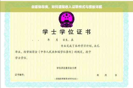 自媒体指南，如何调整收入证明格式与模板详解
