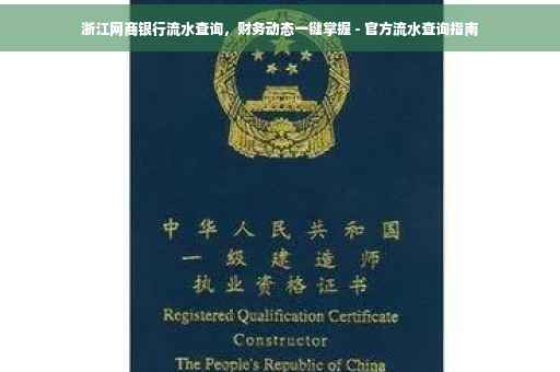 浙江网商银行流水查询，财务动态一键掌握 - 官方流水查询指南