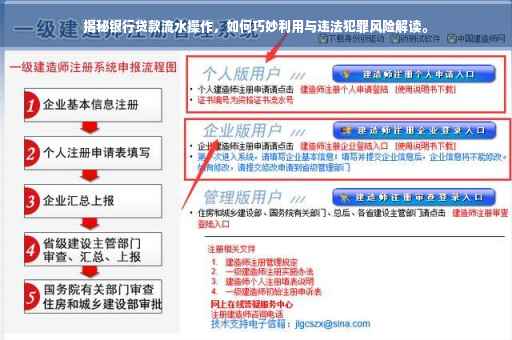 揭秘银行贷款流水操作，如何巧妙利用与违法犯罪风险解读。
