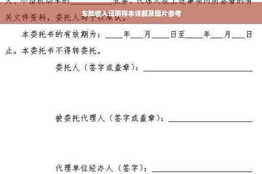 车险收入证明样本详解及图片参考