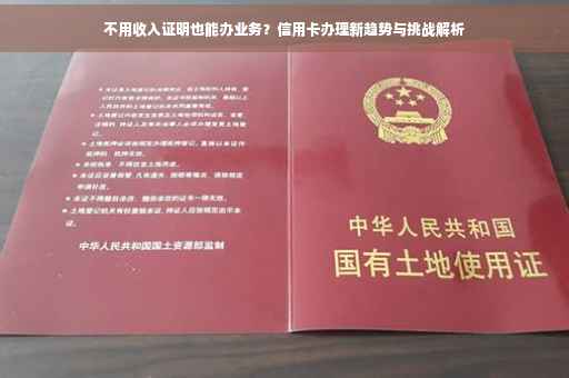 不用收入证明也能办业务？信用卡办理新趋势与挑战解析