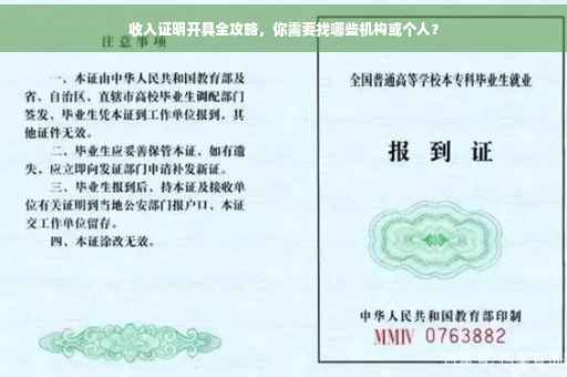 收入证明开具全攻略，你需要找哪些机构或个人？