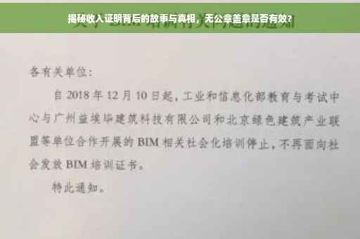 揭秘收入证明背后的故事与真相，无公章盖章是否有效？