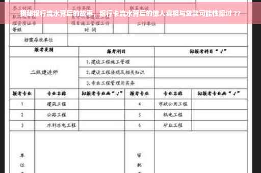揭秘银行流水背后的故事，银行卡流水背后的惊人真相与贷款可能性探讨 ??