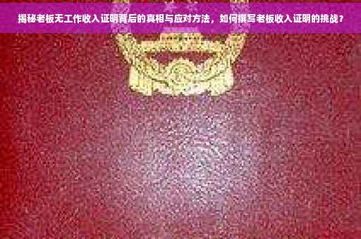 揭秘老板无工作收入证明背后的真相与应对方法，如何撰写老板收入证明的挑战？