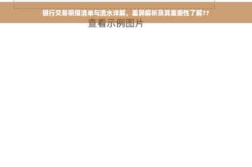银行交易明细清单与流水详解，差异解析及其重要性了解??