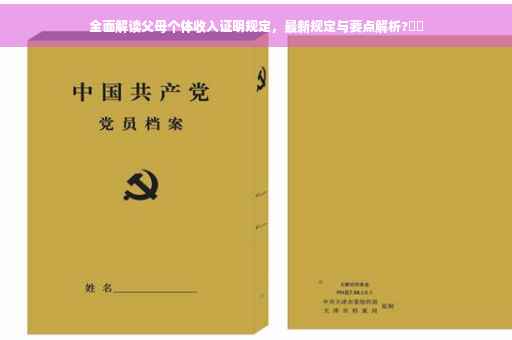 全面解读父母个体收入证明规定，最新规定与要点解析?⚡️