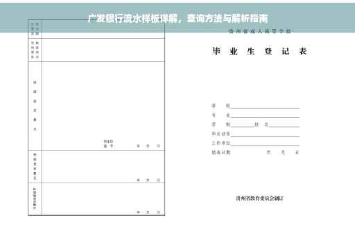 广发银行流水样板详解，查询方法与解析指南