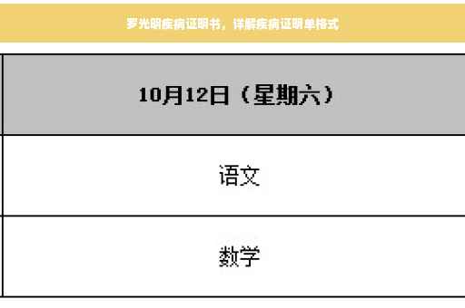 罗光明疾病证明书，详解疾病证明单格式