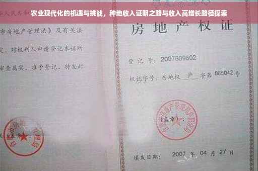 农业现代化的机遇与挑战，种地收入证明之路与收入高增长路径探索