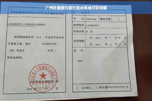 广州农商银行银行流水账单打印详解