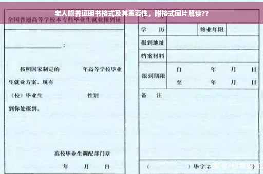 老人赡养证明书格式及其重要性，附格式图片解读??