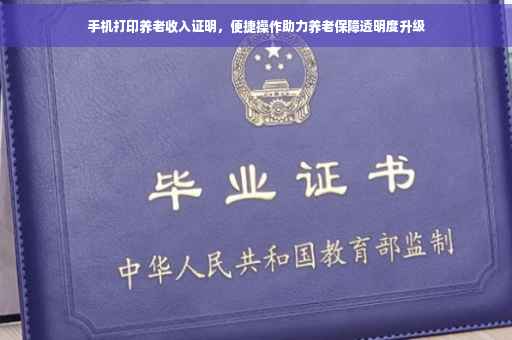 手机打印养老收入证明，便捷操作助力养老保障透明度升级