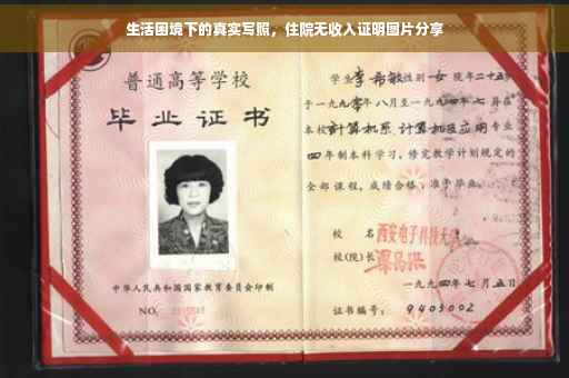 生活困境下的真实写照，住院无收入证明图片分享