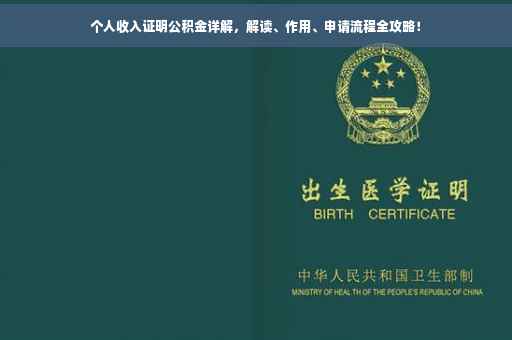 个人收入证明公积金详解，解读、作用、申请流程全攻略！