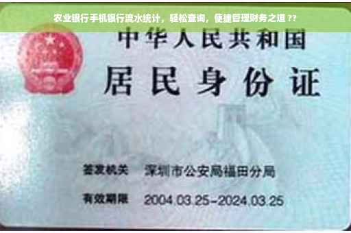 农业银行手机银行流水统计，轻松查询，便捷管理财务之道 ??