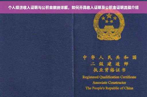 个人经济收入证明与公积金缴纳详解，如何开具收入证明及公积金证明流程介绍