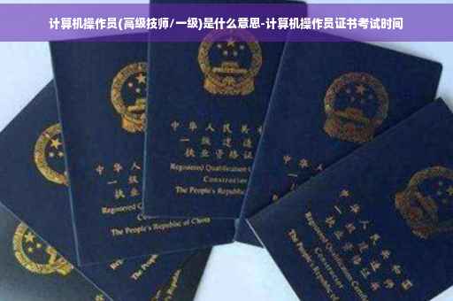 计算机操作员(高级技师/一级)是什么意思-计算机操作员证书考试时间