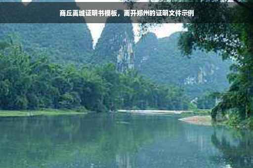 商丘离城证明书模板，离开郑州的证明文件示例