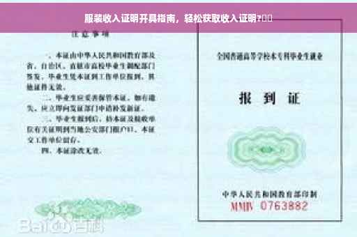 服装收入证明开具指南，轻松获取收入证明?⚡️