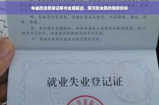 电梯改造质量证明书全面解读，细节到全局的细致剖析