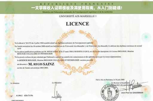 一文掌握收入证明模板及其使用指南，从入门到精通！