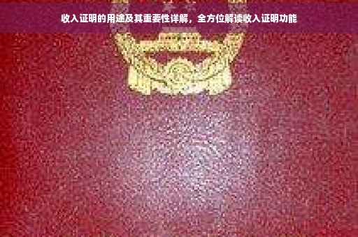 收入证明的用途及其重要性详解，全方位解读收入证明功能