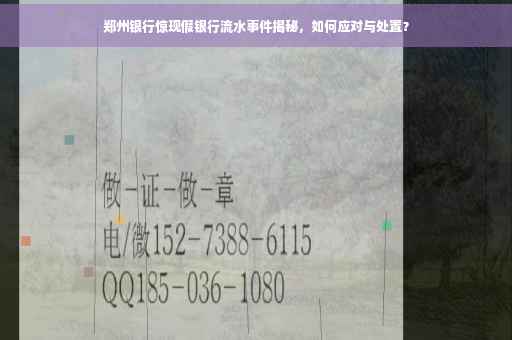 郑州银行惊现假银行流水事件揭秘，如何应对与处置？