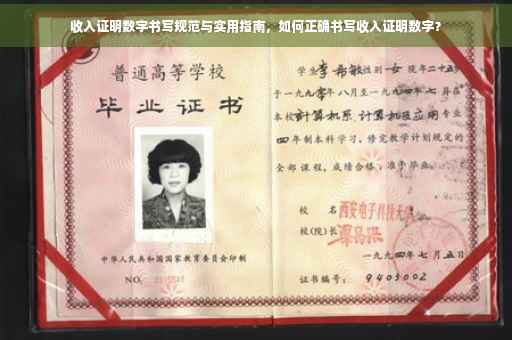 收入证明数字书写规范与实用指南，如何正确书写收入证明数字？