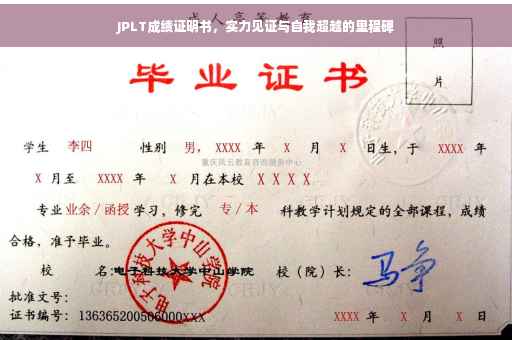 JPLT成绩证明书，实力见证与自我超越的里程碑