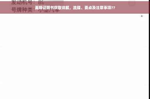 离婚证明书获取详解，流程、要点及注意事项??