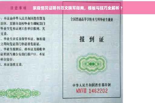 家庭情况证明书范文撰写指南，模板与技巧全解析 ?