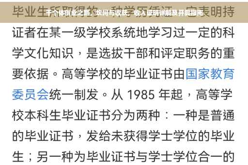 干个体创业之路，坎坷与收获，收入证明详解及开具指南