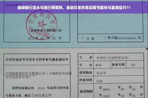 揭秘银行流水与银行明细账，金融交易的幕后细节解析与差异探讨??
