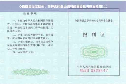 心理健康深度探索，精神无问题证明书的重要性与撰写指南?⚡️