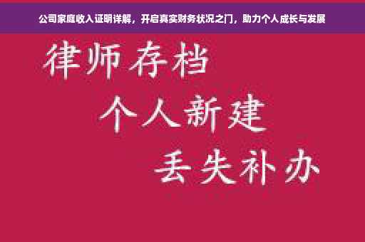 公司家庭收入证明详解，开启真实财务状况之门，助力个人成长与发展