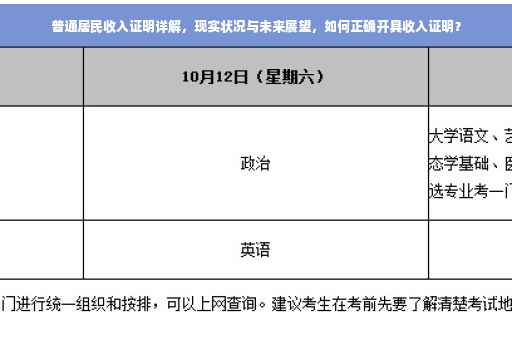 普通居民收入证明详解，现实状况与未来展望，如何正确开具收入证明？