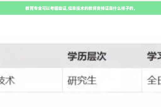教育专业可以考哪些证,信息技术的教师资格证是什么样子的，