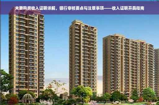 夫妻购房收入证明详解，银行审核要点与注意事项——收入证明开具指南