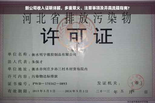 新公司收入证明详解，多重意义、注意事项及开具流程指南?
