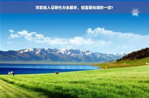 贷款收入证明代办全解析，你需要知道的一切?