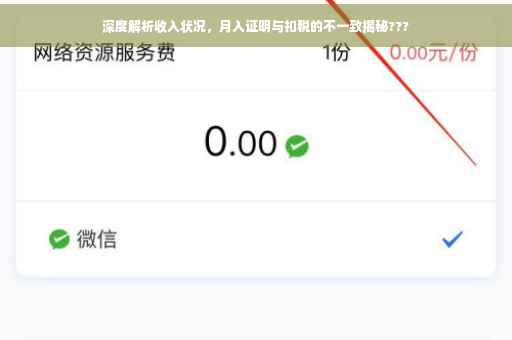 深度解析收入状况，月入证明与扣税的不一致揭秘???