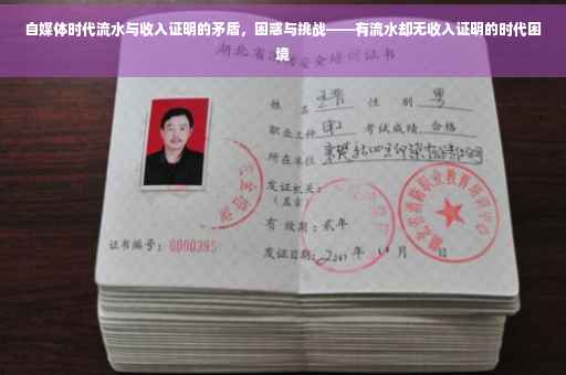 自媒体时代流水与收入证明的矛盾，困惑与挑战——有流水却无收入证明的时代困境