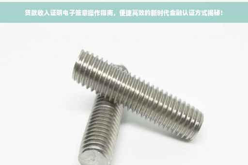 贷款收入证明电子签章操作指南，便捷高效的新时代金融认证方式揭秘！