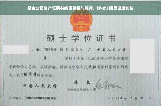 基金公司资产证明书的重要性与解读，模板详解及深度剖析