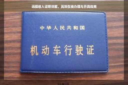 远程收入证明详解，高效在线办理与开具指南