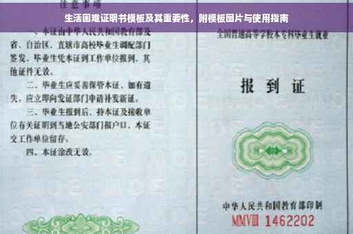 生活困难证明书模板及其重要性，附模板图片与使用指南