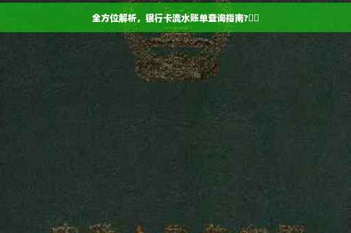 全方位解析，银行卡流水账单查询指南?⚡️